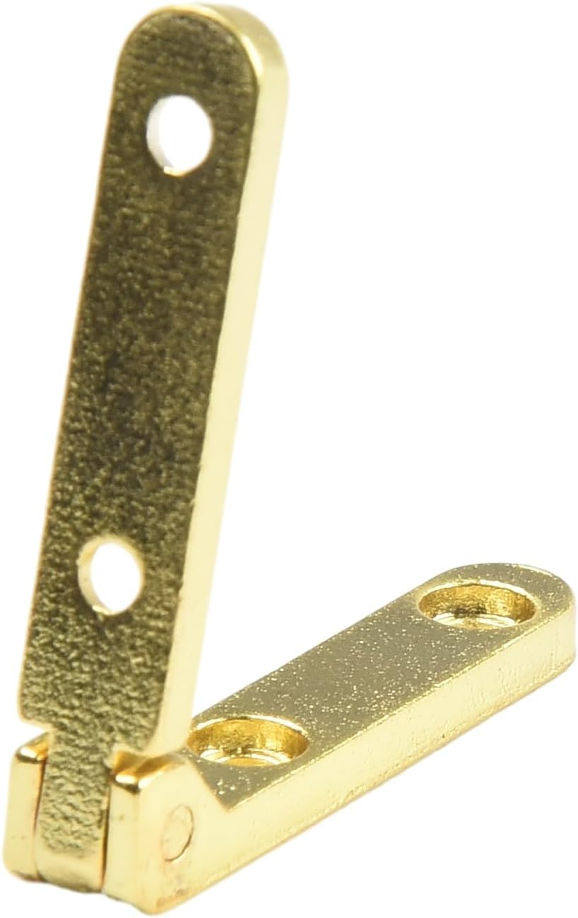 10PCS 90 Degree Support Hinge, Zinc Alloy Decorative Hardware for WoodenWine Chest Boxes, Golden Silver Bronze Finish