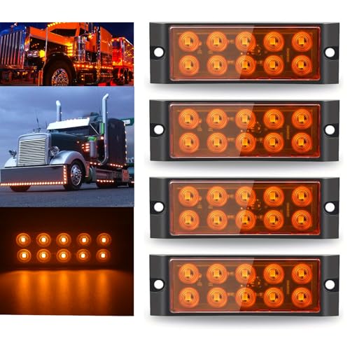 Luces de galibo LED amarillas 12V 24V extraplanas 100mm para remolque y camion