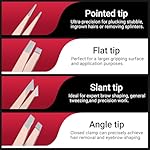TsMADDTs Tweezers for Women Facial Hair, 8 in 1 Eyebrow Kit with Tweezers, Eyebrow Trimmer Scissors, Razor, Brush with Travel Bag, Hair Plucking Daily Beauty Tools - Image 3