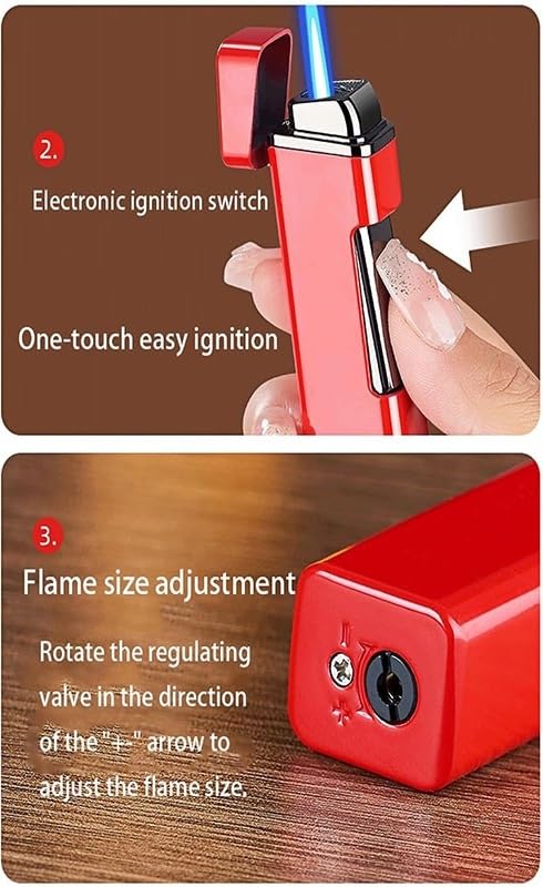 Encendedor antorcha a prueba de viento pack x2 naranja miniatura 4