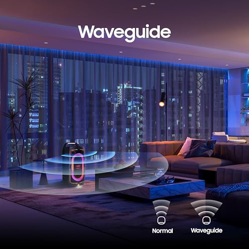 Image of Samsung with in-Built Battery | 12 Hours of Playtime | Party Lights + | Splashproof IPX4 | Waveguide | Jam Session | USB Input | 3.5mm Jack | 160 W Bluetooth Party Sound Tower (MX-ST40F /XL, Black)