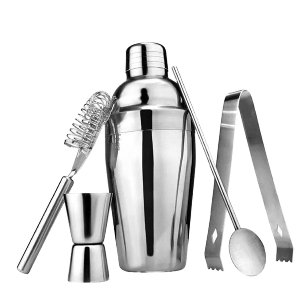 5 Stück Cocktailshaker aus Edelstahl 550ml mit Robustem Design und Modernem Stil für Barkeeper Werkzeuge und Cocktail Barzubehör
