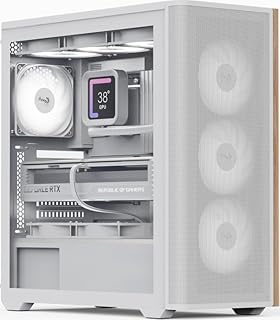 AeroCool D501A Mid-Tower Case, 4 ARGB Fans, 171mm CPU Cooler, 400mm GPU, Type-C Ready, White