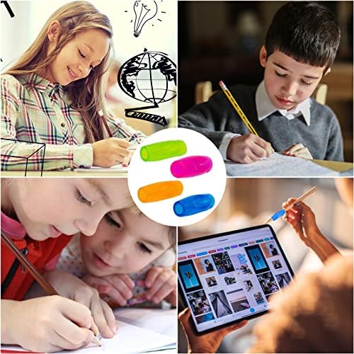 VEGCOO 16 Pcs Pencil Grips, Silicone Pencil Grip for Children Hand writing, Writing Pencil Training Grip Children Pencil Holder, Finger Grips Holder Foam Pen Grips for Adults(Blue Green Pink Orange)