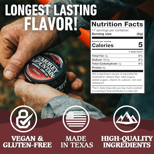 Image of Smokey Mountain Herbal Long Cut - Straight - 10 Can Box - Tobacco Free and Nicotine Free Snuff