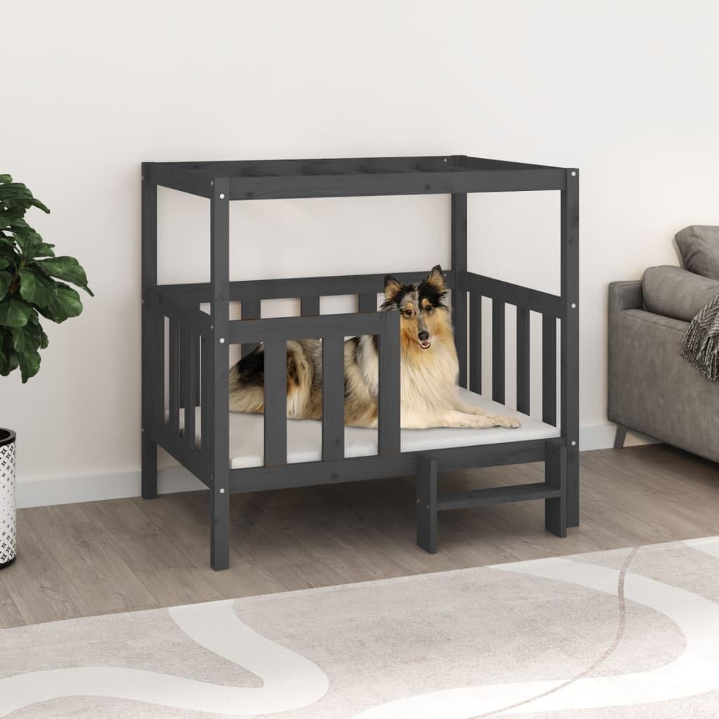 Mangloder - Cuccia per cani in legno di pino massiccio, 105,5 x 83,5 x 100 cm, cuscino per animali domestici, tappetino per dormire, morbido e antiscivolo, per interni ed esterni