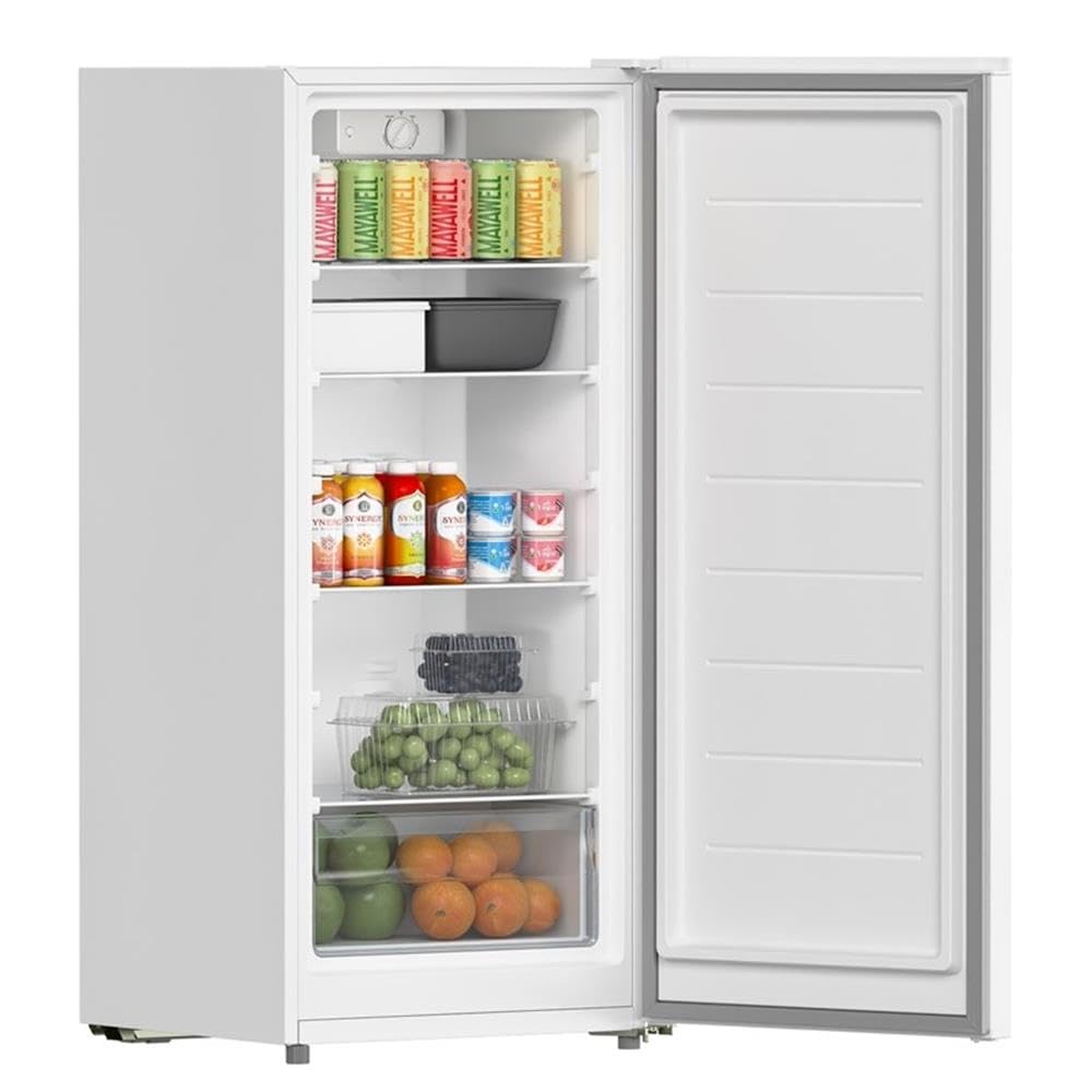 Pemberly Row 7 Cu. Ft. Convertible Upright Freezer/Refrigerator, White Metal Finish, Garage Ready, Adjustable Shelves, Reversible Door, Freestanding Design For Home Or Garage Use on Fridge.com - View 5