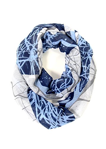 Scarfand's Mixed Color Oil Paint Infinity Versatile Fashion Scarf Head Wrap (Wintry Blue)