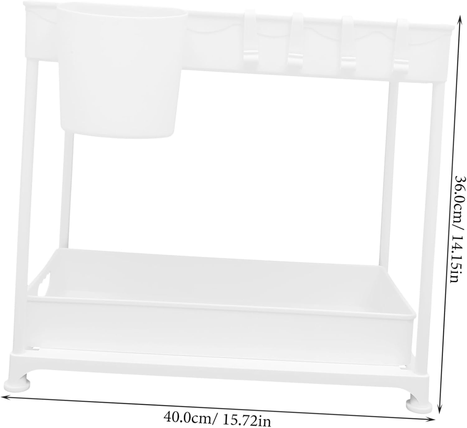 PRETYZOOM Kitchen Storage Rack under Sink Organizer Sliding Basket Cabinet Organizer Retractable Sink Storage Rack Large Capacity