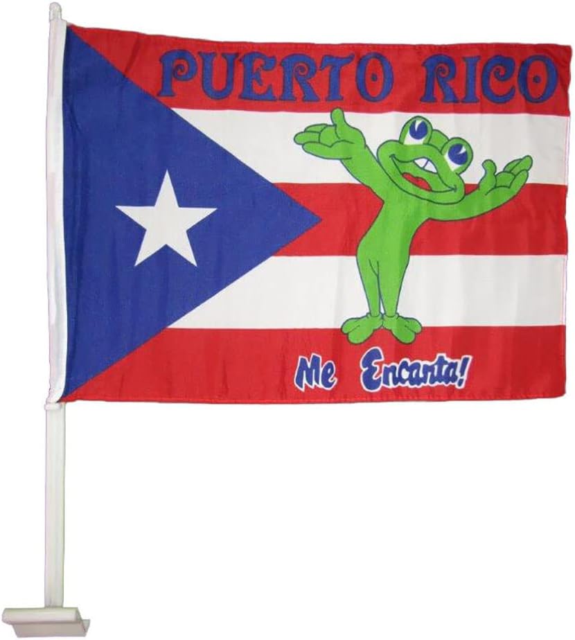 12x18 Wholesale Lot 12 Puerto Rico Me Encanta! Frog Car Vehicle 12"x18" Flag