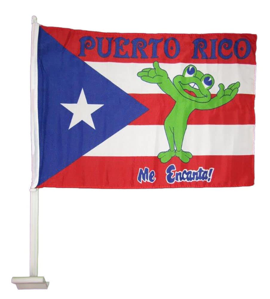 12x18 Puerto Rico Me Encanta! Frog Premium Car Vehicle 12