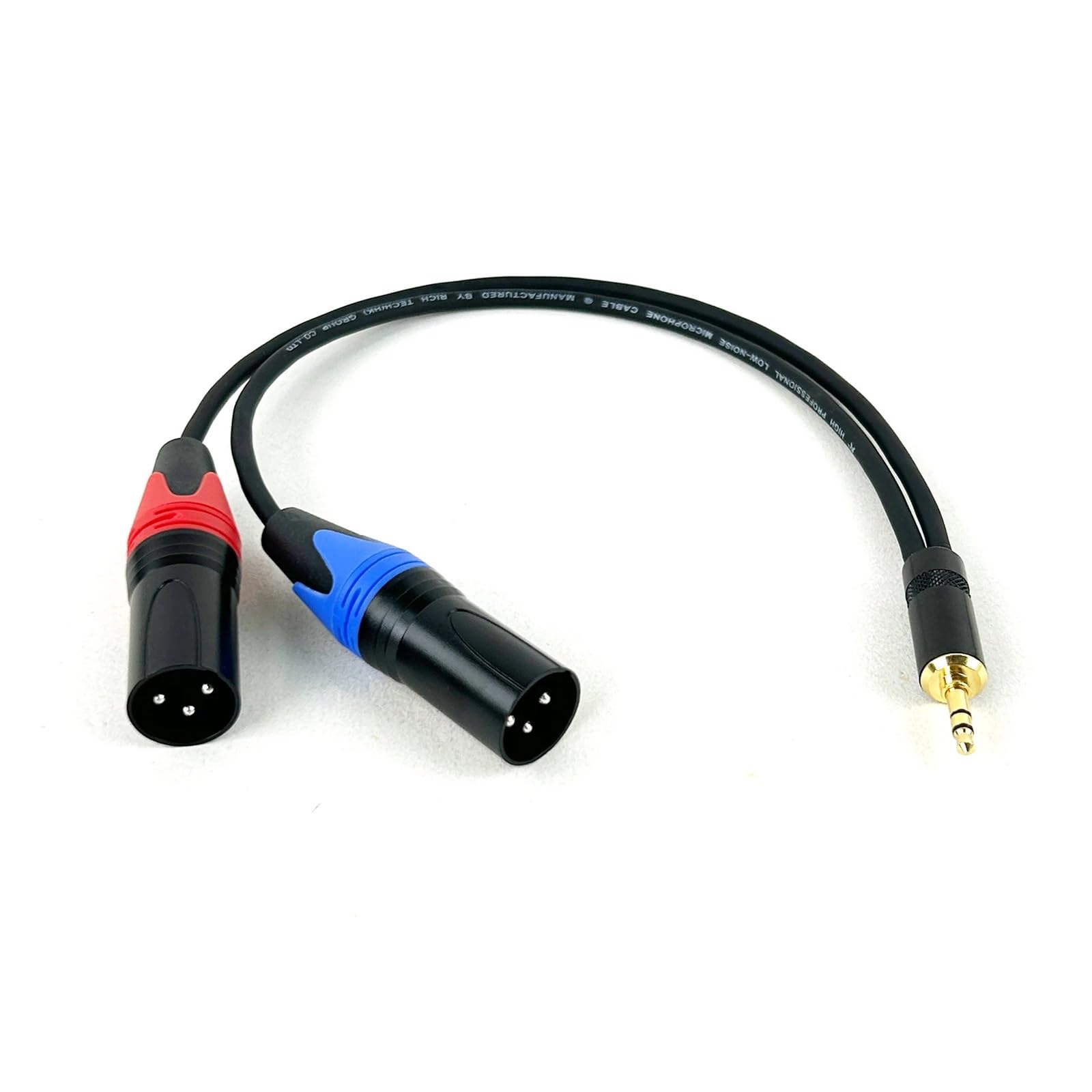 Jack TRS da 3,5 mm a 2 connettori XLR a 3 pin, maschio a maschio/femmina da 3,5 a XLR Breakout Y Cavo sdoppiatore 0,3 m-5 m(D1001H-MM-Blue-Red,3m)