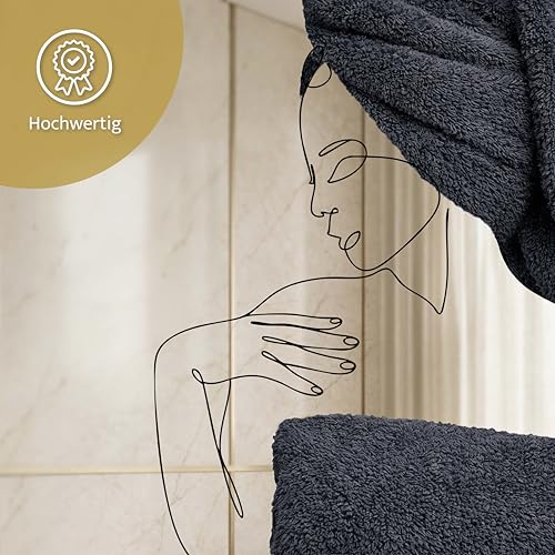 Lavea® 10er Seiftuch Set, 30 x 30 cm, 100% Baumwolle Frottier 500 g/m², Gästehandtücher und kleine Waschlappen, pflegeleicht 60 °C, Frottierserie Elena, ideal für Bad und Gäste WC, Anthrazit