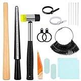 Ringmaß Dorn – kann 4 Arten von Größen messen: UK, EU, US, HK. Leicht zu lesende Größentabelle auf dem Dorn für volle und halbe Größen, mit US-Größen von 2–15 und britischen Größen von D-Z mit Strichmarkierungen auf dem Schaft, um den Ring vor der Messung gerade zu erhalten