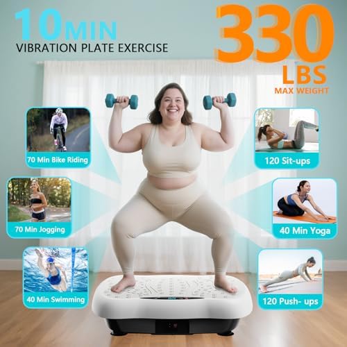Vibration Plate Exercise Machine, Vibrating Equipment for Weight Loss and Lymphatic Drainage Massager, 3D Waver Exerciser for Fitness, Full Body Workout Shake Board with 120 Adjustable speeds 5 511pcEa55dL. AC