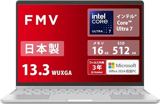 FMV Fujitsu Notebook PC Made in Japan Note C WC1-K1 MS Office 2024/Win 11/13.3 inches/Core Ultra 7/16GB/SSD 512GB AZ_WC1K1_Z886