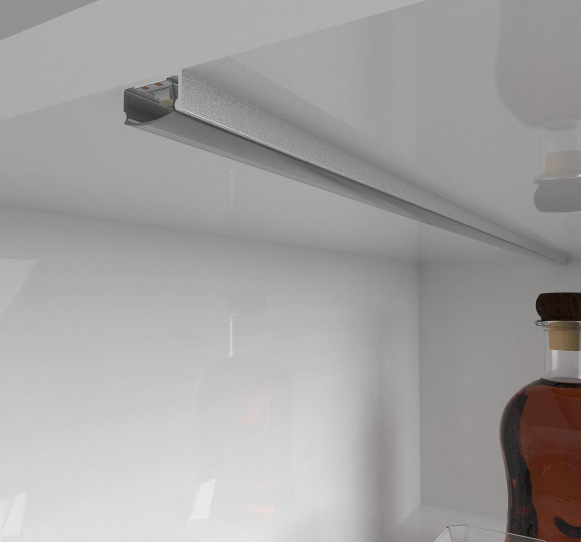 SET: LED Profil, 200cm Profil LED für LED Streifen, aluminium led profil + Abdeckung LT4 (Milchig)