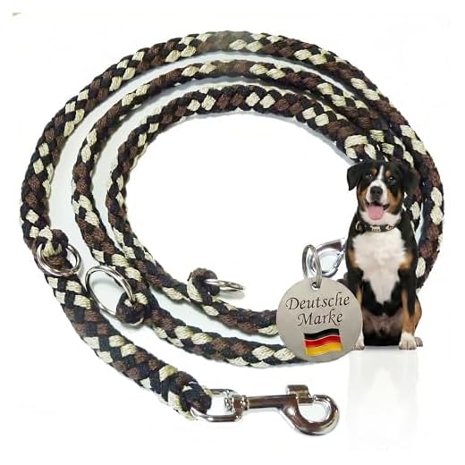 Activity4Dogs Hundeleine geflochten 3-Fach verstellbar 2m lang 3-farbig für größere und große Hunde Made in Germany