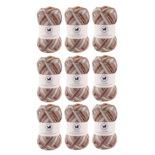 Image of Nestnhaven Acrowools Fleure Hand Knitting and Crochet Yarn. Pack of 1 Ball - 100gms. Shade no - NNHF (Multicolor24) | (900 Gm)
