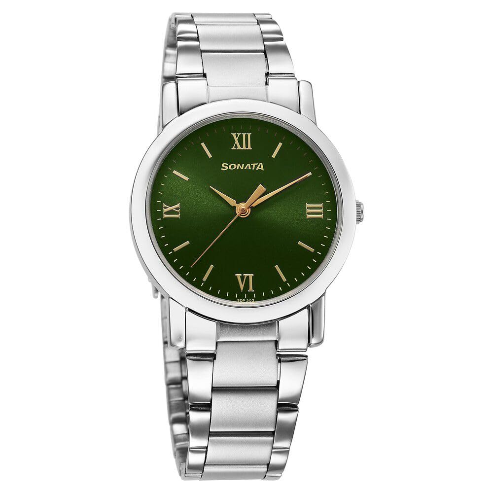 Sonata Classic Quartz Analog Green Dial Silver Stainless Steel Strap Watch for Men-NS7987SM10W (B0CDJHYGZZ) Amazon Price History, Amazon Price Tracker