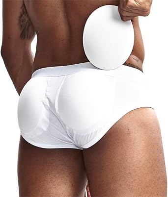JOCKMAIL Mens Underwear Boxer Cotton Padded Underwear Boxer with Removable Hip Pad Mens SportTrunk