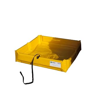 Enpac 5644-YE-F Folding Duck Pond Mini-Berm Containment, 60 Gallon Spill Capacity, 48" Length x 48" Width x 6" Height, Yellow