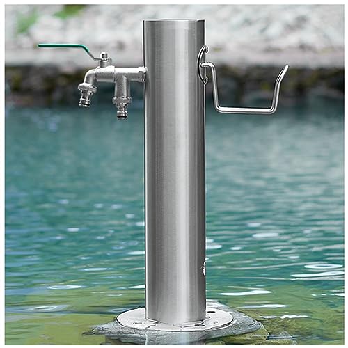 Colonne d'eau extérieure en acier inoxydable pour robinet de jardin, support de tuyau anti-gel avec bouche d'eau et fontaine
