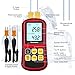 Thermocouple Thermometer Digital K/J/T/E/R/S/N Type Thermocouple,Dual Channel Thermocouple Tester(-238~3212℉) with 4 K-Type Thermocouples LCD Display Temperature Tester