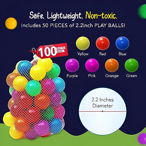 Kiddey 3-in-1 Play Tent & Tunnel with 100 Ball Pit Balls | Complete Indoor & Outdoor Playset for Kids, Toddlers, Boys & Girls