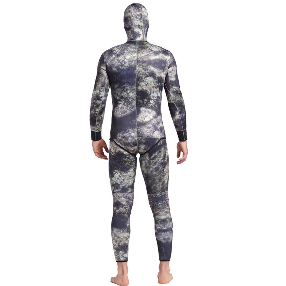 3 MM Traje De Neopreno De 2 Piezas Traje De Buceo con Escafandra para El Tamaño De Los Hombres De Pesca Submarina Surf Snorkel Plus con Capucha