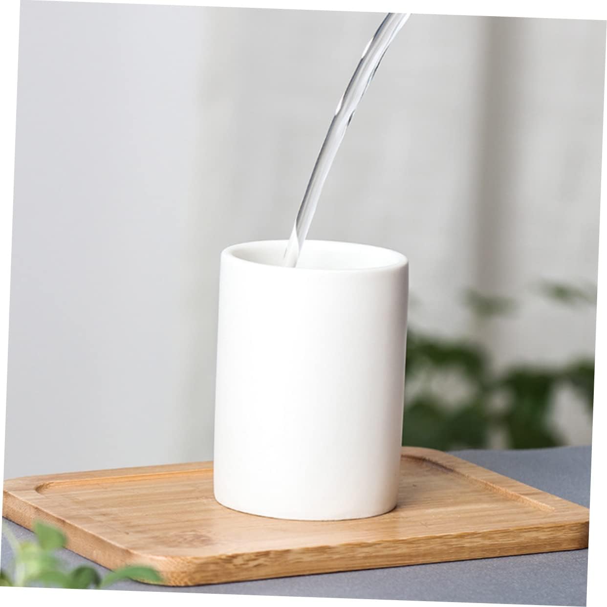Amosfun 2 Pcs White Mouthwash Cups Lightweight Teacups Water Cups Smooth Safe Design