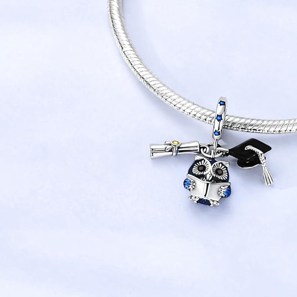 Colgante Charm Graduación Compatible Todas Marcas Diploma Búho Pergamino Sombrero Libro Corazón Estrella Cumpleaños Aniversario Colgantes