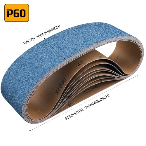 Image of 8-Piece Premium 4 x 36 Inch Zirconia Sanding Belts 60 Grit
