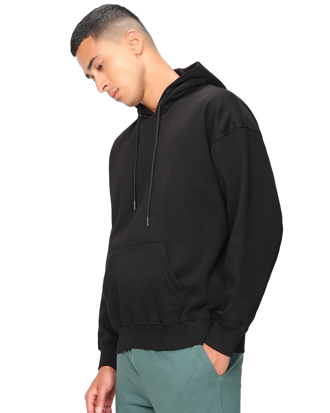 bewakoof Heavy Duty 1.0 Men's Solid Oversized Fit Full Sleeve Fleece Hoodies-picture-15
