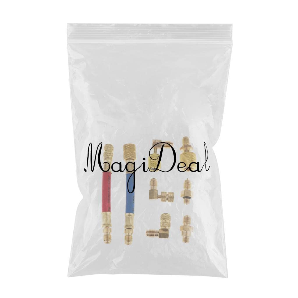 LOOM TREE® 8 Pieces Car Truck A/C Refrigeration R134A R12 Converting Adapter Hose Kits | Decorative | Vintage | Retro | Collector's Item