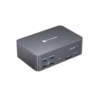 AV Access 8K KVM Switch 3 Monitors 2 Computers, 5 USB Ports, KVM Docking | Triple Monitor 8K@60Hz/4K@165/144Hz, 2K@144Hz, SD, Audio, Gigabit LAN for Dell HP Desktop with HDMI & DisplayPort