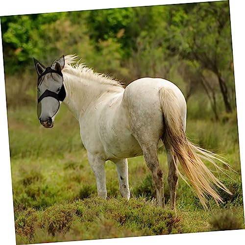 BUGUUYO Mascarar Máscara De Cavalo De Estimação Bicho De Estimação Máscara De Mosca De Cavalo Com Or