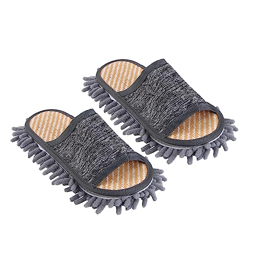 1 Pair Slippers Mops for Floor Cleaning Mop Floor Cleaning Tool Slipper Shoes for Women Pantumblas De Mujer Floor Mops The Lazy Men and Women Rattan Mat Straw Universal