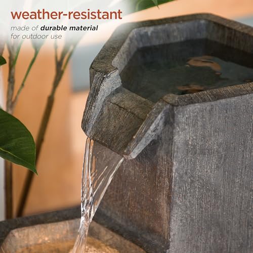Alpine Corporation 25" Tall Indoor/Outdoor 3-Tier Hexagonal Columns Fountain with LED Lights by Alpine Corporation - Used condition - Image 5