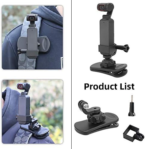 SUREWO 360° Rotation Backpack Strap Mount Quick Clip Mount with Expand Frame Compatible with DJI Osmo Pocket,Osmo Pocet 2