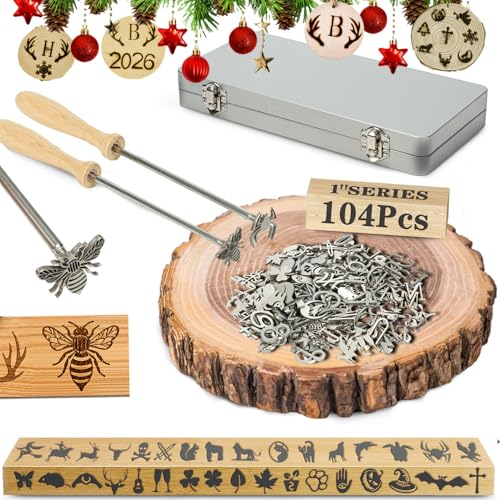 104 Pcs 1″ Branding Iron Kit, Stai…