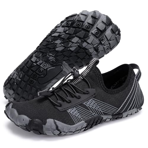 Image of Stelle Womens Water Shoes for Men Adult Quick-Dry Aqua Shoes Barefoot Non Slip for Beach Swim River Pool Boating Fishing Hiking Kayaking(Black,7MW)