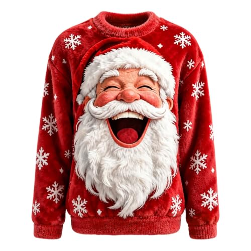 Christmas Sweatshirt for Women Santa Claus Graphic Pullover Holiday Tops - image 3