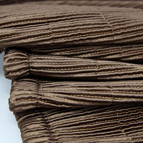 Marquess Box Spring Cover- Wrap Around Elastic, Vertical Stripe Pattern Bed Skirt Alternative, And Classic 15" Drop Length. Polyester/Polyester Filling (Mocha, King) #TOP6