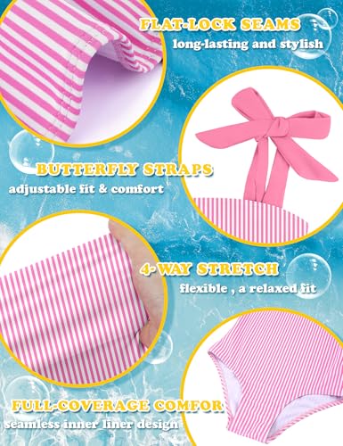 Image of Toddler Swimsuit Girl One Piece Baby Girls Bathing Suit Swimwear UPF 50