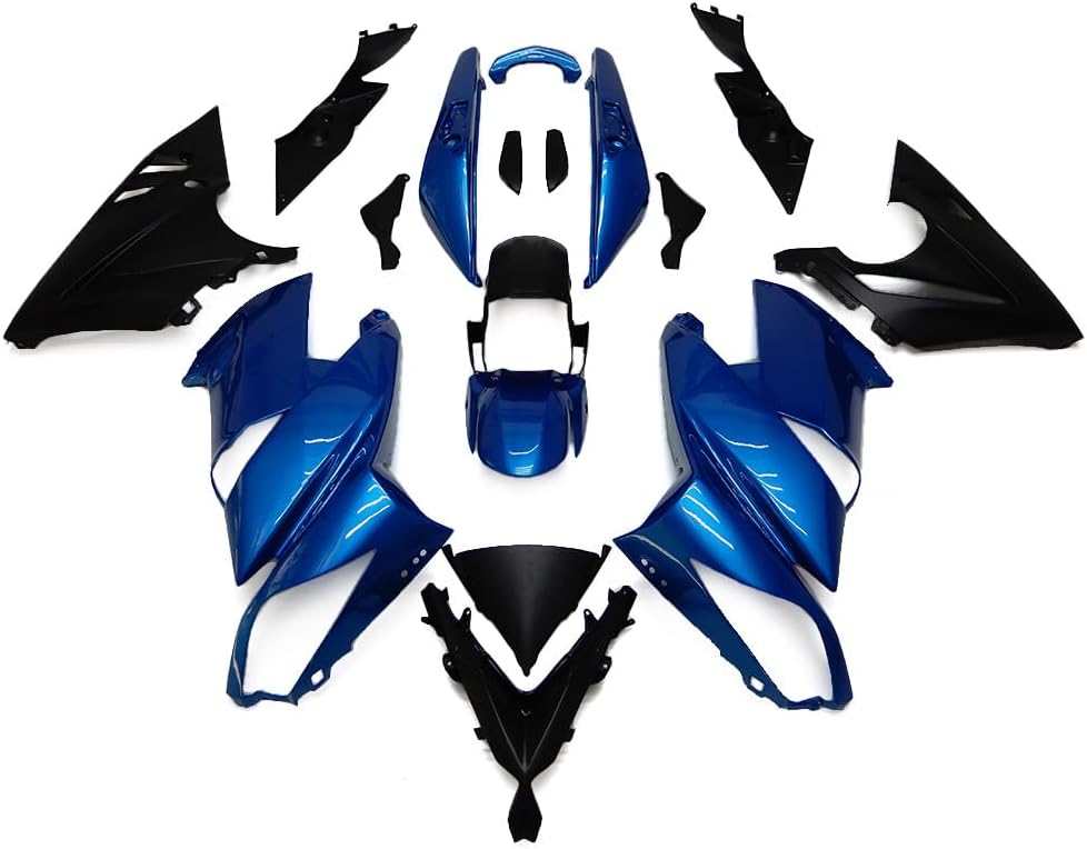 ABS Injection Fairing Kit Fit for 2009-2011 Kawasaki Ninja 650R Fairings ER-6F 2009 2010 2011 09 10 11 Plastic Bodywork Body Frame Cowling (Red & Black)