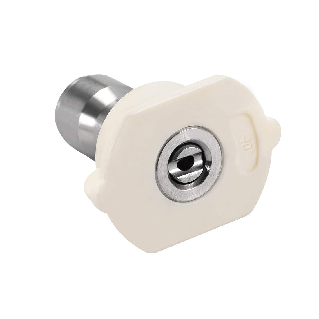 sourcing map Pressure Washer Spray Nozzle Tips, 1/4" Stainless Steel (40 Degree, 2mm Orifice Diameter)