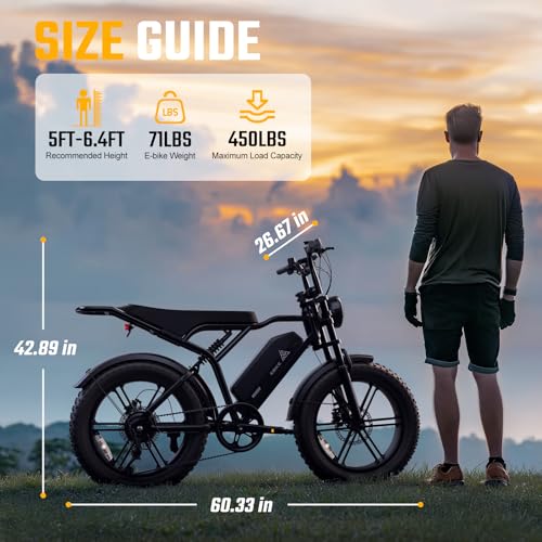 Image of TST Electric Bike for Adults, 1500W Peak Motor 28 MPH 100 Miles Fat Tire E Bike 48V 25Ah Removable Battery 20 inch Electric Bike with Hydraulic Suspension UL 2849 Certification