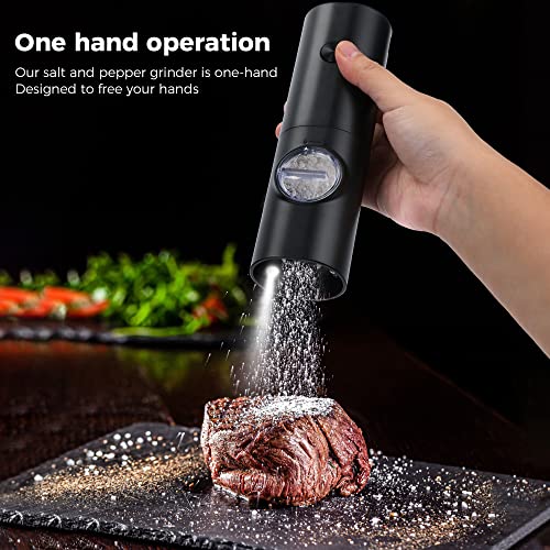 Electric Pepper Grinder Pepper Mill, Battery Operated Salt Grinder, Automatic Pepper Mill With Led Light, One-Hand Button Control, Adjustable Coarseness, For Rock Salt, Spices (No Battery) #TOP2