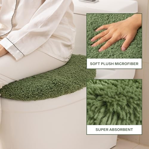Image of Microfiber Toilet Lid Cover, 17.5 inchx15 inch Fits Round Oblong and Elongated